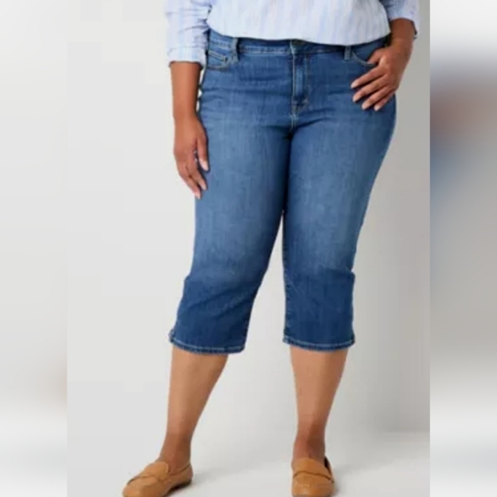 Plus Size Capri Jeans‎ 20 TALL Secretly Slender Stretch NEW Retro Inspired Fall
